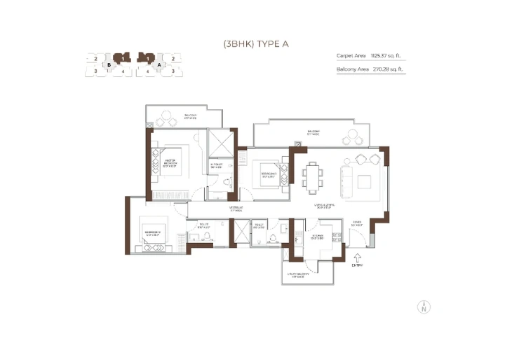 Floor Plan of Conscient Elaira Residences Sector 80