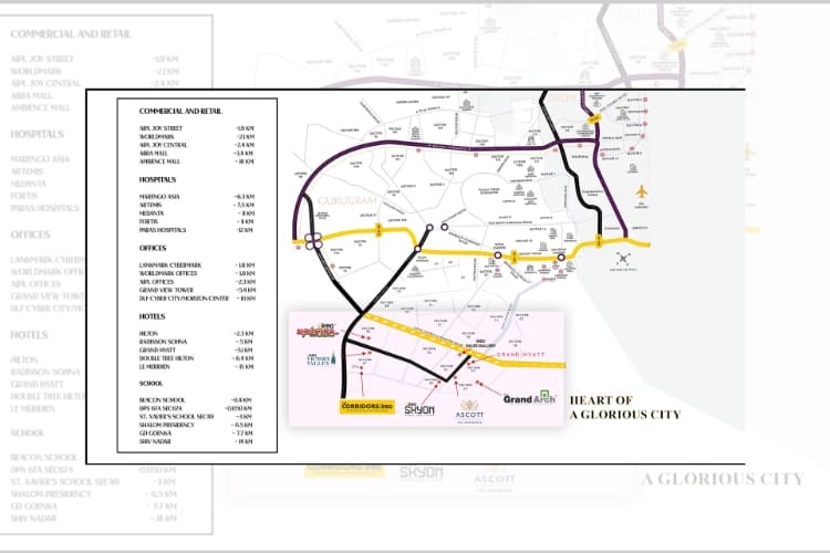 Location Map of Ireo Corridors